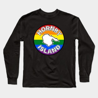 Hornby Island Gay Pride - Rainbow Flag - Round Circle - Hornby Island Long Sleeve T-Shirt